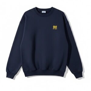 Vintage University of Michigan Wolverines Sweatshirt Navy Blue Crewneck Large
